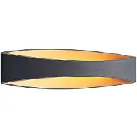 Arcchio Jelle Wandleuchte M Black/Gold - , Jelle, Schwarz, für Wohnzimmer, Metall, Modern