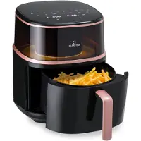 Klarstein Heißluftfriteuse, XL Air Fryer zum Frittieren, Friteuse mit Dampffunktion, Temperaturwahl und 16 Programme, Airfryer zum Luftfritieren, Heißluftfriteuse ohne Öl 1500 W, 7,5 Liter