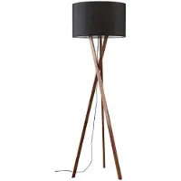 LUCANDE Stehlampe Auriane, Tripod, schwarz, Stoff, 160 cm
