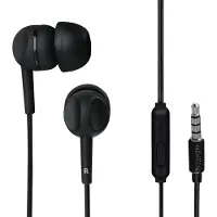 Thomson Kabelgebundene Ohrhörer Klinke 3,5 mm mit Mikrofon In-Ear-Kopfhörer Schwarz