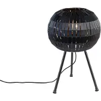 QAZQA - Modern Modernes Tischlampen-Stativ schwarz - Zoë I Wohnzimmer I Schlafzimmer - Stahl Rund - LED geeignet E27
