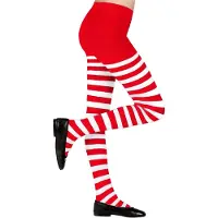Widmann STRUMPFHOSE WEIss/ROT GESTREIFT 70 DEN, 7-10 years