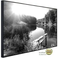Papermoon Infrarotheizung »EcoHeat - Wald mir Fluss Schwarz + Weiss«, Matt-Effekt - bunt