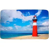 Sanilo Badteppich, blau, Polyester, mit Leuchtturm
