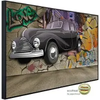 Papermoon Infrarotheizung »EcoHeat - Auto durch Mauer«, Matt-Effekt - bunt