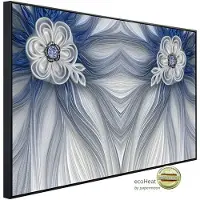 Papermoon Infrarotheizung »EcoHeat - Muster mit Blumen blau«, Matt-Effekt - bunt