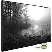 Papermoon Infrarotheizung »EcoHeat - See im Wald Schwarz + Weiss«, Matt-Effekt - bunt