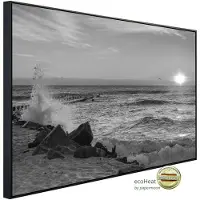 Papermoon Infrarotheizung »EcoHeat - Strand Schwarz + Weiss«, Matt-Effekt - bunt