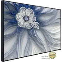 Papermoon Infrarotheizung »EcoHeat - Blume Weiss Blau«, Matt-Effekt - bunt