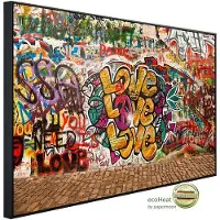 Papermoon Infrarotheizung »EcoHeat - Liebe Graffiti Lennon Wand«, Matt-Effekt - bunt