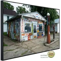Papermoon Infrarotheizung »EcoHeat - Alte Vintage Retro Tankstelle«, Matt-Effekt - bunt