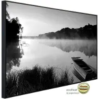 Papermoon Infrarotheizung »EcoHeat - See mit Boot Schwarz + Weiss«, Matt-Effekt - bunt