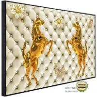 Papermoon Infrarotheizung »EcoHeat - Muster mit Pferden gold weiss«, Matt-Effekt - bunt
