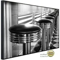 Papermoon Infrarotheizung »EcoHeat - Diner Hocker Schwarz + Weiss«, Matt-Effekt - bunt