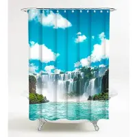 Sanilo Duschvorhang, Polyester, Wasserfall - blau