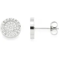Leonardo Paar Ohrstecker "Matrix Lusso", silber (edelstahlfarben, transparent), Ohrringe, Damen, 10mm, Edelstahl, Paar Ohrstecker, mit Glassteinen