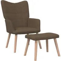 vidaXL Relaxsessel mit Hocker Braun Stoff