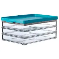 Mepal Aufschnittbox omnia, 3 Schichten, Praktisch stapelbare Kühlschrankdosen, Farbe: grün, Nordic green