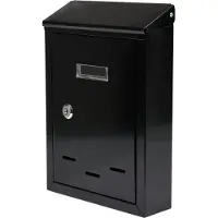 VOREL Briefkasten mit 2 Tasten - schwarz - 285x200x60 mm