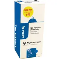 OfficeTown Rollerpen pilot hi-tecpoint v5, 0,3 mm, blå, æske a 20 stk.