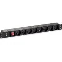 Equip 333285, 1U, Horizontal, Kunststoff, Schwarz, 8 AC-Ausgänge, 1,8 m