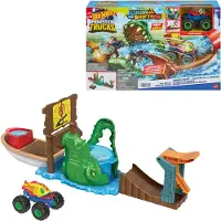 Hot Wheels Monster Trucks Color Shifters Sumpf-Attacke mit Farbwechsel-Auto