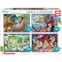 Educa Puzzle Disney Aladdin, Jungle Book, Alicia, Peter Pan (380 pcs)
