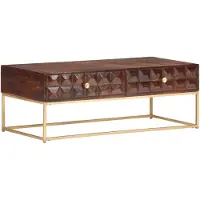 vidaXL Couchtisch 112x50x40 cm Massivholz Mango