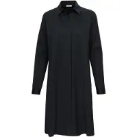 Seidensticker Sommerkleid "Schwarze Rose", Damen, Gr. 4XL (48), Normalgrößen, schwarz, 97% Baumwolle, 3% Elasthan, glänzend, unifarben, regular fit, Kleider Sommerkleid, 1/1 Kragen Uni