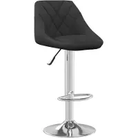 Möbelando Barhocker "Aschbach" aus Samt (100 % Polyester), verchromter Stahl in Schwarz. Abmessungen (B/H/T) 46x103x44 cm