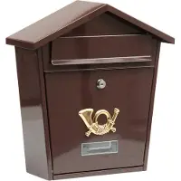 VOREL Briefkasten Braun mit 2 Schlüsseln - 370x320x105 mm