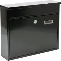 VOREL Briefkasten mit 2 Tasten - schwarz - 310x360x100 mm