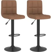 vidaXL Barhocker 2 Stk. Braun Stoff