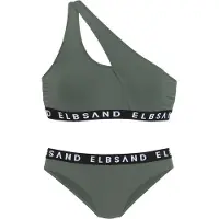 Elbsand Bustier-Bikini mit Markenschriftzügen in Kontrastfarbe