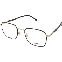 Carrera 282 Unisex-Brille inkl. Gläser Vollrand Quadratisch Metall-Gestell 53/20/145, schwarz