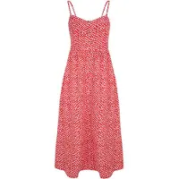 LASCANA Sommerkleid "aus Leinenmix mit Baumwolle und Pünktchendruck" Ohne Taschen elegantes Midikleid, Strandkleid, Spaghettikleid, Leinenkleid