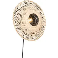 QAZQA Orientalische Wandleuchte Rattan 35 cm mit Stecker - Rina