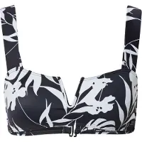 Roxy Triangel-Bikini-Top "Love The Cocoa", Damen, Gr. XL, schwarz-weiß (anthrazit surf trippin bico s), Obermaterial: 74% Nylon, 26% Elasthan., Bikini-Oberteile Triangel-Bikini-Top
