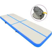 vidaXL Aufblasbare Gymnastikmatte mit Pumpe 500x100x20 cm PVC Blau