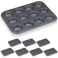 Relaxdays 8 x Muffinform für 12 Muffins Anthrazit