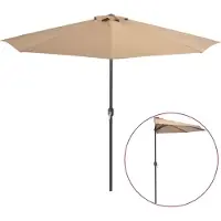 vidaXL Balkon-Sonnenschirm mit Alu-Mast Taupe 300x155 cm Halbrund