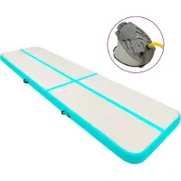 vidaXL Aufblasbare Gymnastikmatte mit Pumpe 600x100x20 cm PVC Grün