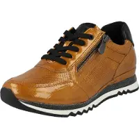 Marco Tozzi Damen Sneaker Halbschuh Schnürschuh glänzend 2-23782-29, Größe:40 EU, Farbe:Gelb