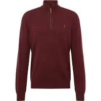 Ralph Lauren für Herren. 710876756008 Burgunderfarbener Wollpullover mit kurzem Reißverschluss (L), Lässig, Kastanienbraun, Wolle, Lang