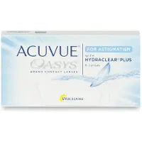 Acuvue Oasys for Astigmatism (6er Packung) 14-Tageslinsen (1.25 dpt, Zyl. -2.75, Achse 20 & BC 8.6) mit UV-Schutz für trockenere Augen