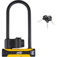 Vinz Grivola Bügelschloss mit Halterung | ART4 U-Lock Schloss | Motorradschloss Rollerschloss Fahrradschloss Schloß | Sicherung gegen Diebstahl | 32cm Länge