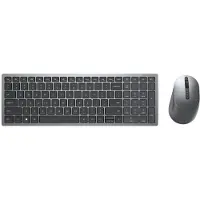 Dell Pro Plus kompakte Tastatur und Maus – KM7120W - UK (QWERTY), Volle Größe (100%), Kabellos, RF Wireless + Bluetooth, QWERTY, Grau, Titan, Maus enthalten