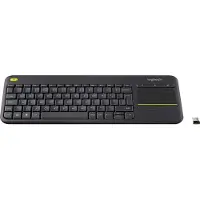 Logitech K400 Plus, Volle Größe (100%), Kabellos, RF Wireless, QWERTY, Schwarz