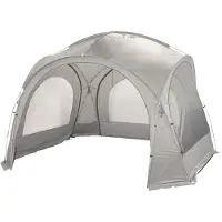 Bo Camp Partyzelt Mittelgrau 300x300x240 cm wasserbeständig mit PVC-Fenstern und Mückenschutz