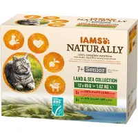 IAMS Naturally Senior Land & Meereskollektion Nassfutter Katze (12x85g)